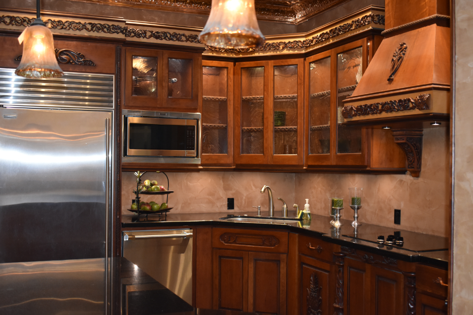 Custom wood kitchen design at White pine Lumber